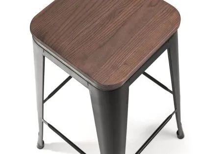 Julian Bowen Grafton Mocha Elm and Black Bar Stool