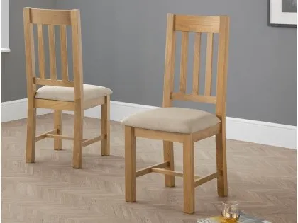 Julian Bowen Hereford Set of 2 Oak Dining Chairs Julian Bowen Hereford Set of 2 Oak Dining Chairs