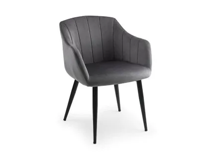 Julian Bowen Hobart Grey Velvet Dining Chair Julian Bowen Hobart Grey Velvet Dining Chair