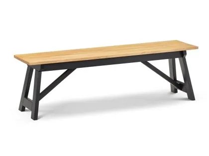 Julian Bowen Hockley 140cm Black and Light Oak Dining Bench Julian Bowen Hockley 140cm Black and Light Oak Dining Bench