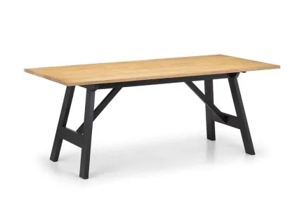 Julian Bowen Hockley 190cm Black and Light Oak Dining Table Julian Bowen Hockley 190cm Black and Light Oak Dining Table