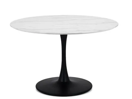 Julian Bowen Holland 120cm White Marble and Black Dining Table Julian Bowen Holland 120cm White Marble and Black Dining Table