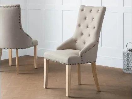 Julian Bowen Loire Set of 2 Oatmeal Fabric Dining Chairs Julian Bowen Loire Set of 2 Oatmeal Fabric Dining Chairs
