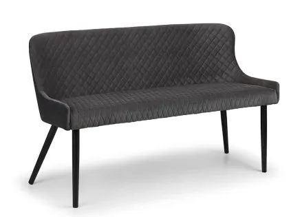 Julian Bowen Luxe 143cm Grey Velvet Dining Bench