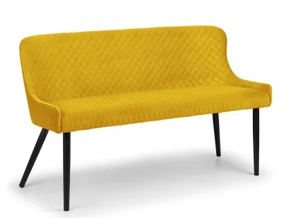 Julian Bowen Luxe 143cm Mustard Velvet Dining Bench