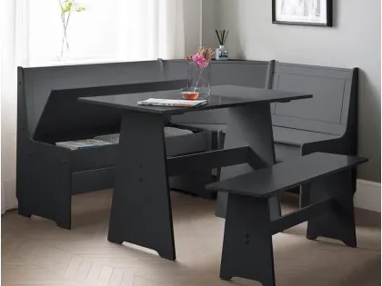 Julian Bowen Newport 109cm Anthracite Corner Dining Set