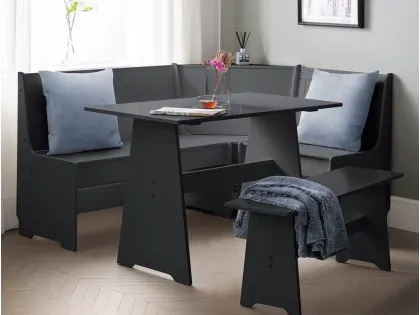 Julian Bowen Newport 109cm Anthracite Corner Dining Set Julian Bowen Newport 109cm Anthracite Corner Dining Set