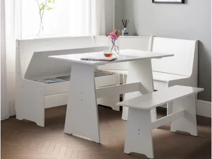 Julian Bowen Newport 109cm Surf White Corner Dining Set