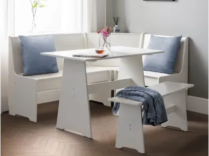 Julian Bowen Newport 109cm Surf White Corner Dining Set Julian Bowen Newport 109cm Surf White Corner Dining Set