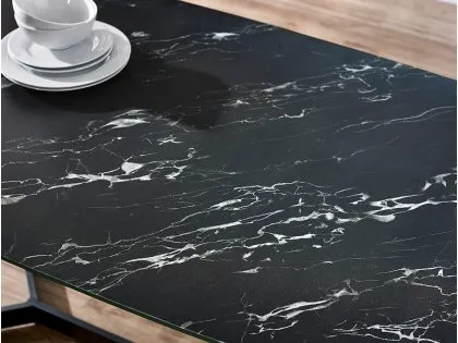 Julian Bowen Olympus 160cm Black Marble Effect Dining Table