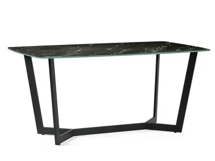 Julian Bowen Olympus 160cm Black Marble Effect Dining Table Julian Bowen Olympus 160cm Black Marble Effect Dining Table