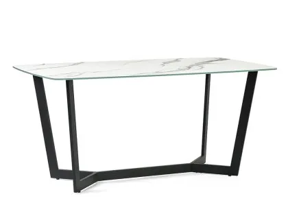 Julian Bowen Olympus 160cm White Marble Effect Dining Table Julian Bowen Olympus 160cm White Marble Effect Dining Table