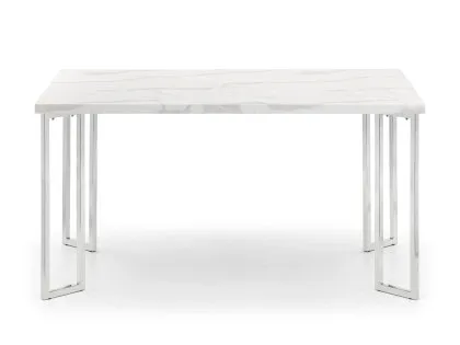 Julian Bowen Positano 150cm White Marble and Chrome Dining Table Julian Bowen Positano 150cm White Marble and Chrome Dining Table