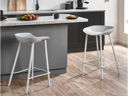 Julian Bowen Renzo Set of 2 Grey Bar Stools