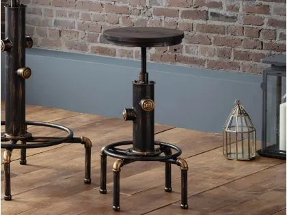 Julian Bowen Rockport Rustic Elm and Copper Bar Stool Julian Bowen Rockport Rustic Elm and Copper Bar Stool