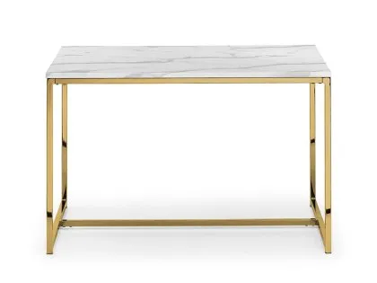 Julian Bowen Scala 120cm Marble Effect and Gold Dining Table Julian Bowen Scala 120cm Marble Effect and Gold Dining Table