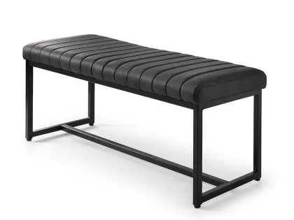 Julian Bowen Soho 121cm Black Faux Leather Dining Bench Julian Bowen Soho 121cm Black Faux Leather Dining Bench
