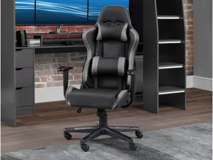 Julian Bowen Comet Black and Grey Faux Leather Gaming Chair Julian Bowen Comet Black and Grey Faux Leather Gaming Chair