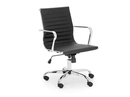 Julian Bowen Gio Black Faux Leather and Chrome Office Chair Julian Bowen Gio Black Faux Leather and Chrome Office Chair