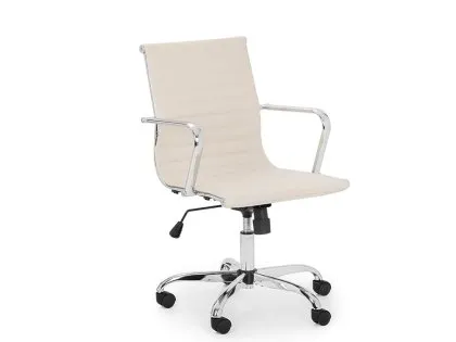 Julian Bowen Gio Ivory Faux Leather and Chrome Office Chair Julian Bowen Gio Ivory Faux Leather and Chrome Office Chair