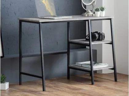 Julian Bowen Staten Concrete Effect Desk Julian Bowen Staten Concrete Effect Desk