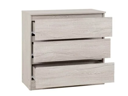 Seconique Malvern Urban Snow 3 Drawer Chest of Drawers