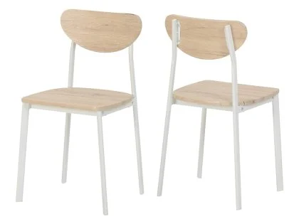 Seconique Riley Set of 2 White and Oak Dining Chairs Seconique Riley Set of 2 White and Oak Dining Chairs