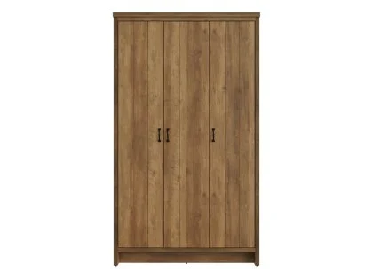 GFW Boston Knotty Oak Effect 3 Door Triple Wardrobe