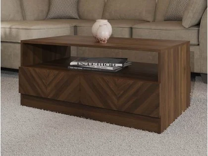GFW Catania Royal Walnut 2 Drawer Coffee Table GFW Catania Royal Walnut 2 Drawer Coffee Table