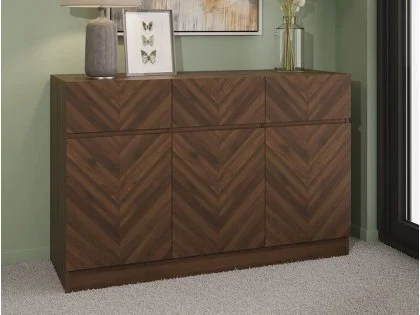 GFW Catania Royal Walnut 3 Door 3 Drawer Sideboard GFW Catania Royal Walnut 3 Door 3 Drawer Sideboard