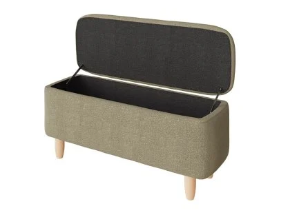 GFW Florence Mushroom Boucle Fabric Ottoman Storage Bench