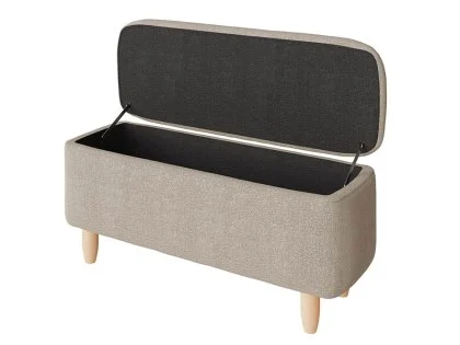 GFW Florence Stone Boucle Fabric Ottoman Storage Bench