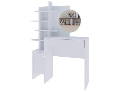 GFW Freyja White 1 Drawer Dressing Table with Mirror