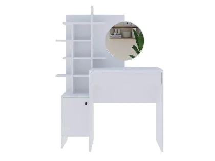 GFW Freyja White 1 Drawer Dressing Table with Mirror GFW Freyja White 1 Drawer Dressing Table with Mirror