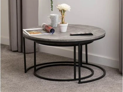 Seconique Athens Concrete Effect Nesting Coffee Tables Seconique Athens Concrete Effect Nesting Coffee Tables