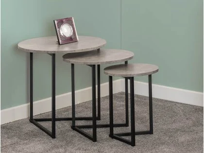 Seconique Athens Concrete Effect Round Nest of Tables Seconique Athens Concrete Effect Round Nest of Tables