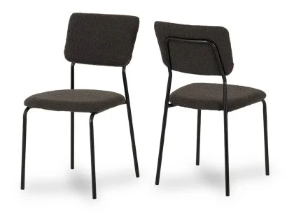 Seconique Sheldon Set of 4 Grey Boucle Fabric Dining Chairs Seconique Sheldon Set of 4 Grey Boucle Fabric Dining Chairs