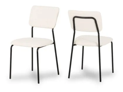 Seconique Sheldon Set of 4 Ivory Boucle Fabric Dining Chairs Seconique Sheldon Set of 4 Ivory Boucle Fabric Dining Chairs