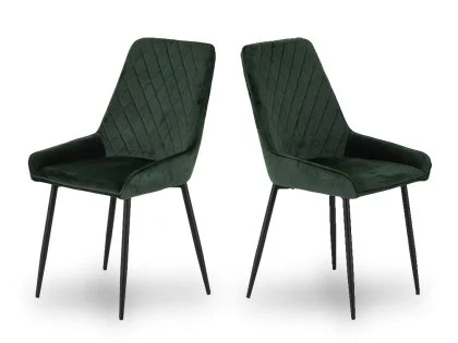Seconique Avery Set of 2 Green Velvet Dining Chairs Seconique Avery Set of 2 Green Velvet Dining Chairs