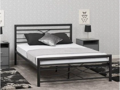 Seconique Kelly Black Metal Bed Frame Seconique Kelly Black Metal Bed Frame