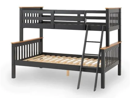 Seconique Neptune 3ft plus 4ft Grey and Oak Wooden Triple Bunk Bed Frame