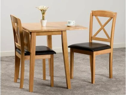 Seconique Mason Oak Drop Leaf Dining Table and 2 Chair Set Seconique Mason Oak Drop Leaf Dining Table and 2 Chair Set