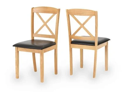 Seconique Mason Set of 2 Oak Dining Chairs Seconique Mason Set of 2 Oak Dining Chairs