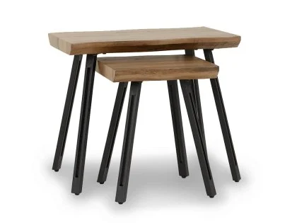 Seconique Quebec Wave Oak Effect Nest of Tables