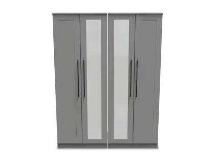 Welcome Beverley 4 Door Tall Mirrored Wardrobe (Assembled)