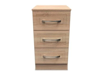 Welcome Dorset 3 Drawer Bedside Table (Assembled)