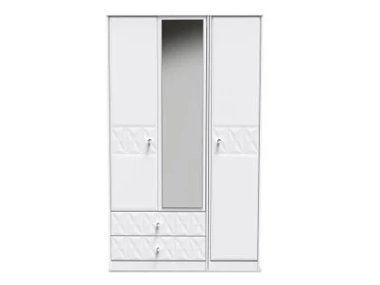 Welcome San Jose 3 Door 2 Drawer Tall Mirrored Triple Wardrobe (Assembled)