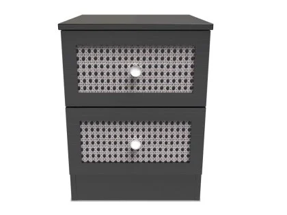 Welcome Rattan Look 2 Drawer Small Bedside Table (Assembled)