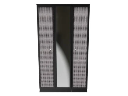 Welcome Rattan Look 3 Door Mirrored Triple Wardrobe (Assembled)