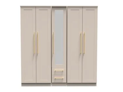 Welcome Haworth 5 Door 2 Drawer Tall Mirrored Wardrobe (Assembled)